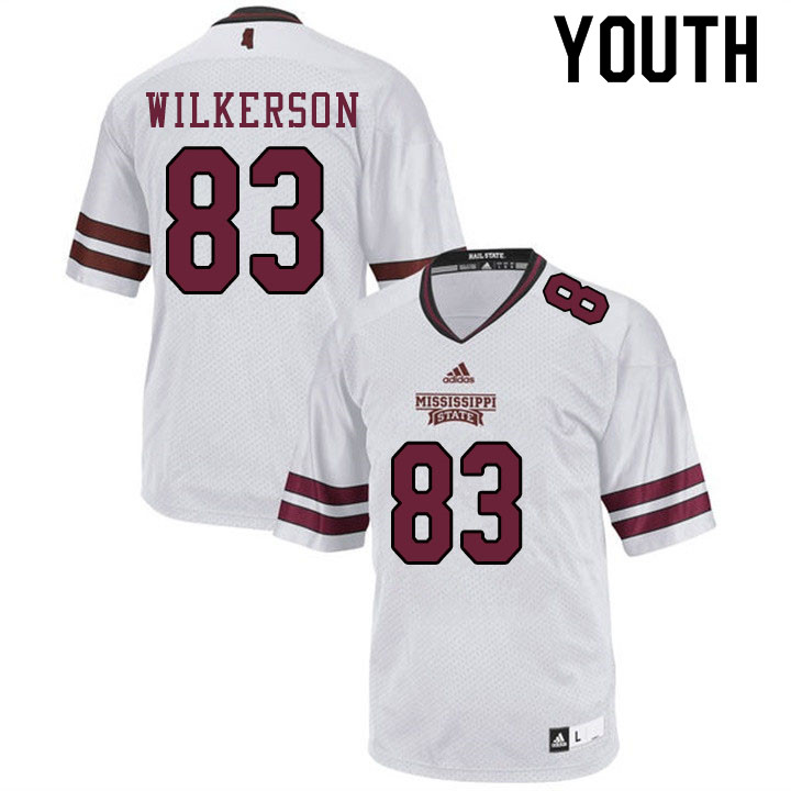 Youth #83 Evans Wilkerson Mississippi State Bulldogs College Football Jerseys Sale-White - Click Image to Close